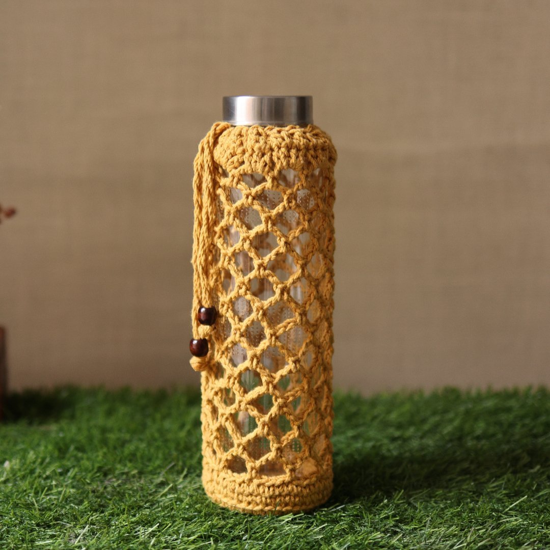 Crochet Web Handmade Bottle Cover – Bottles & Sippers on Brown Living™. SKU: SAR113N. Img 8.