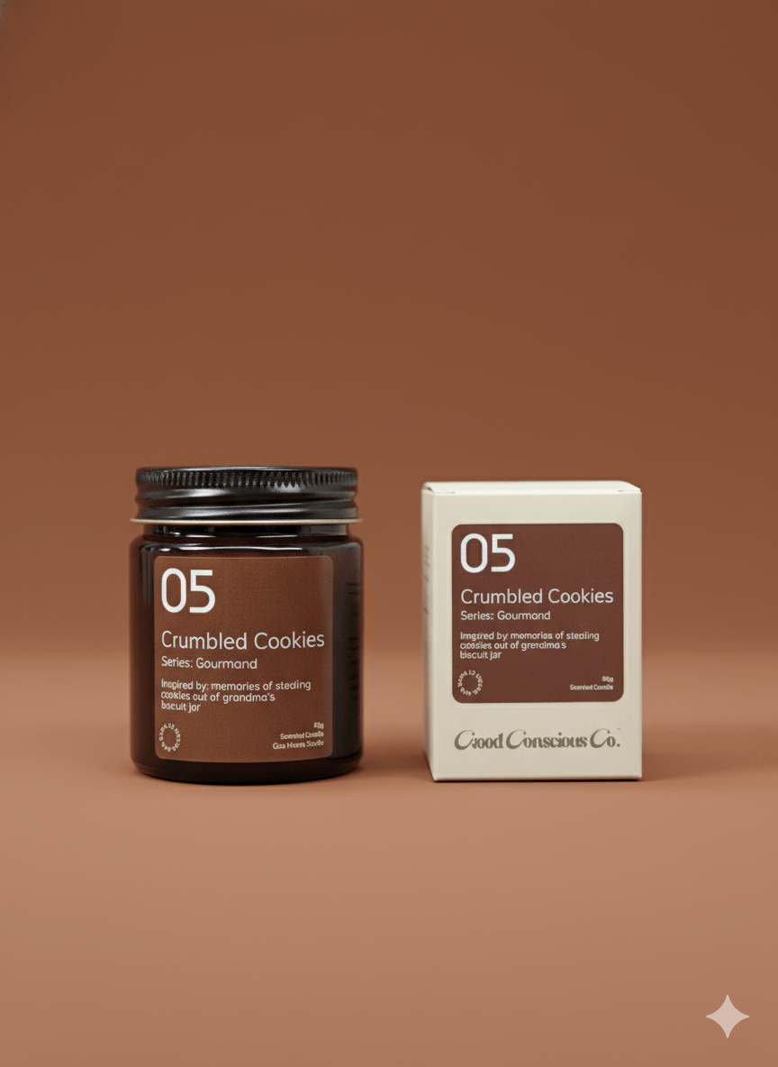 Crumbled Cookies Soy Wax Candle - Handmade Vegan Dessert Scent Candle – Candles & Fragrances on Brown Living™. SKU: 05CCAJ90. Img 3.