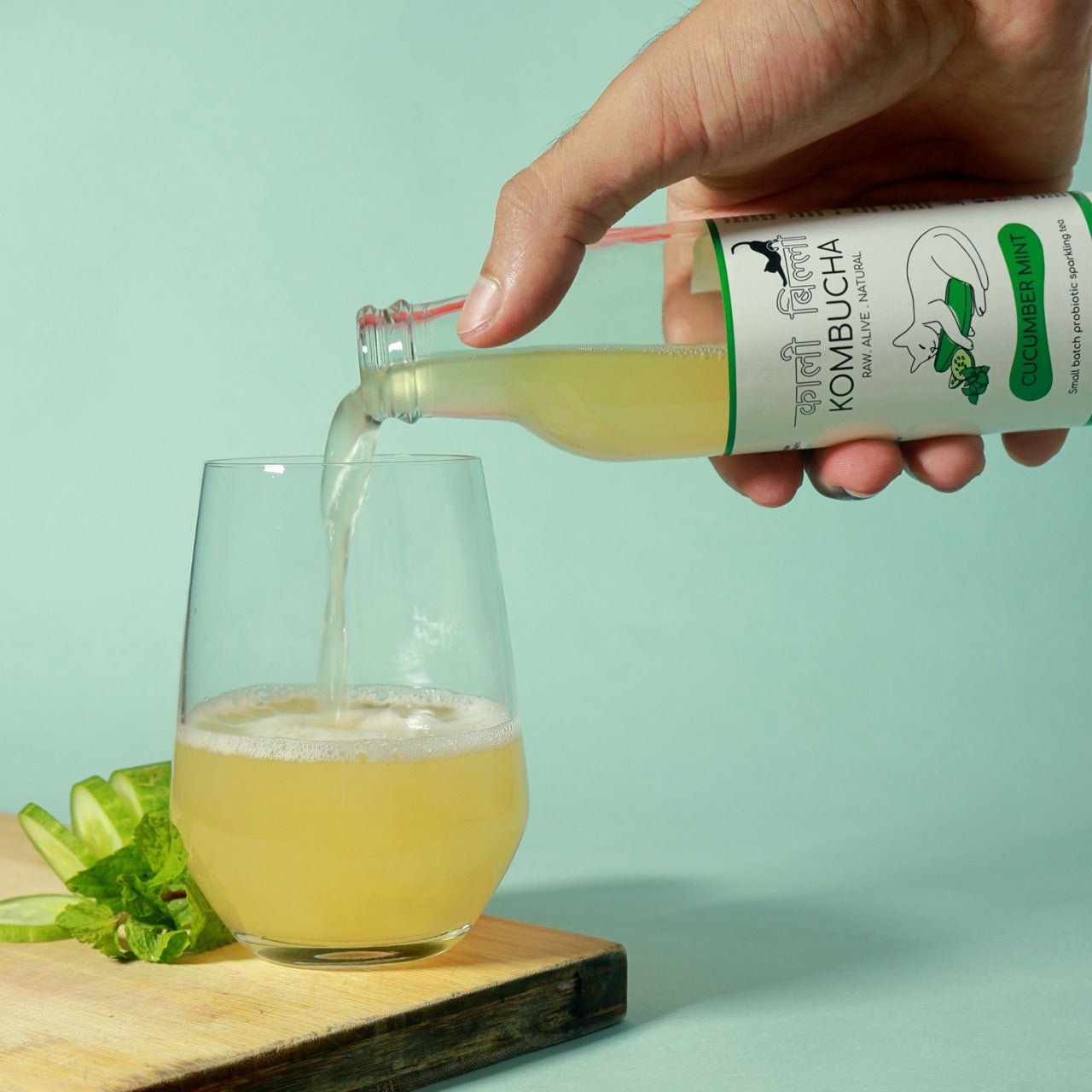 Cucumber Mint Kombucha 250ml | Probiotic Refreshing Fermented Drink – Health & Energy Drinks on Brown Living™. SKU: KBKCM. Img 2.