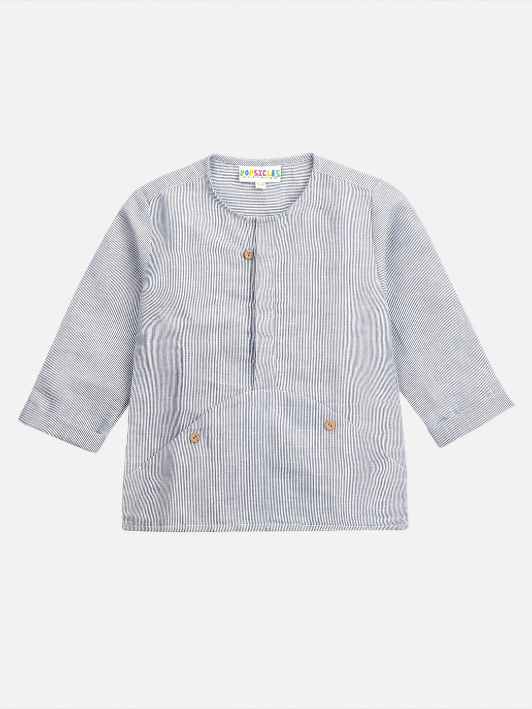 Dapper Shirt for Boys - Blue | Stylish Casual & Party Wear – Kids Shirts on Brown Living™. SKU: PB223_1. Img 5.