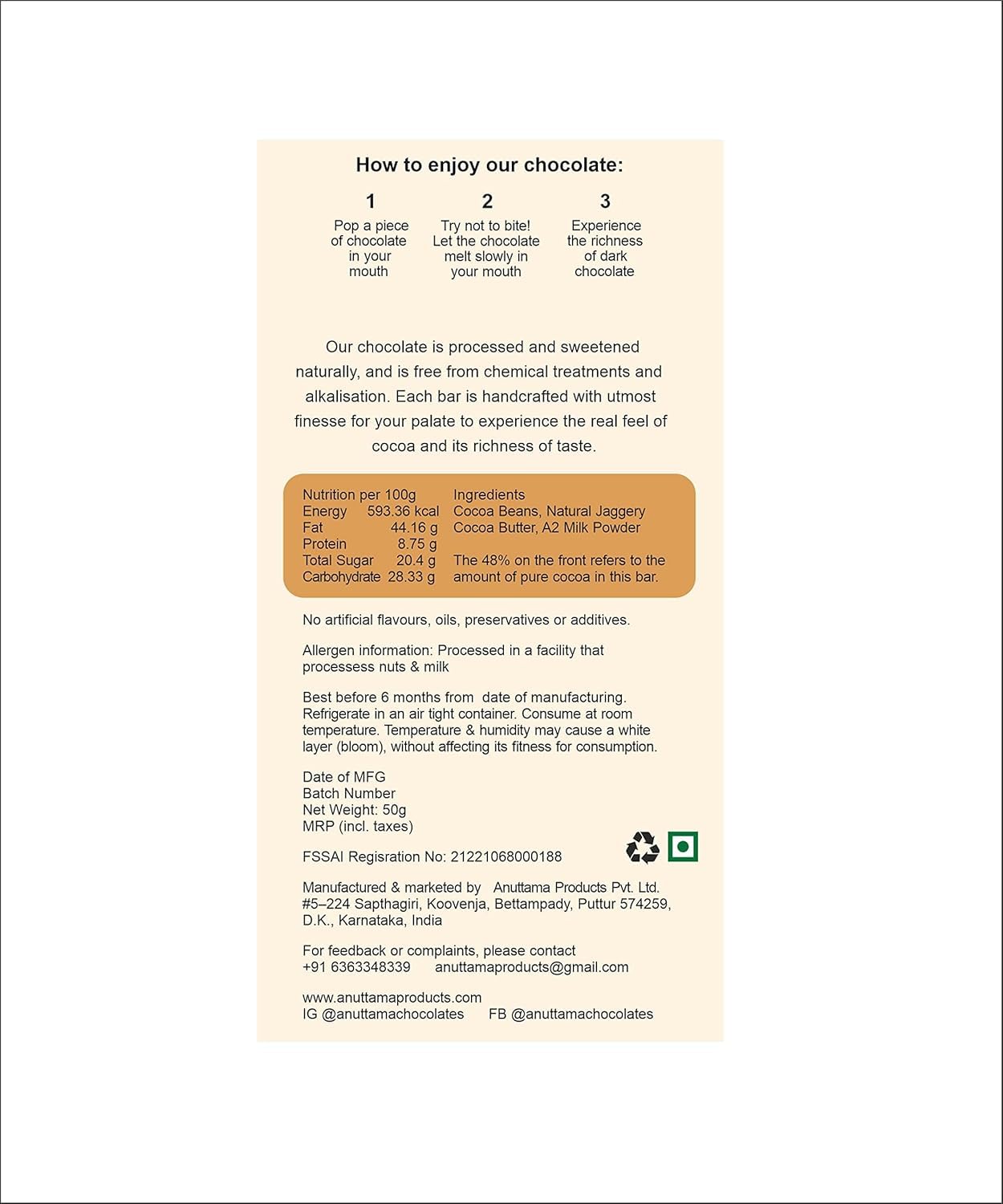 Dark Milk Chocolate | 48% Cocoa Smooth & Creamy – Chocolates on Brown Living™. SKU: 8931500307271. Img 2.