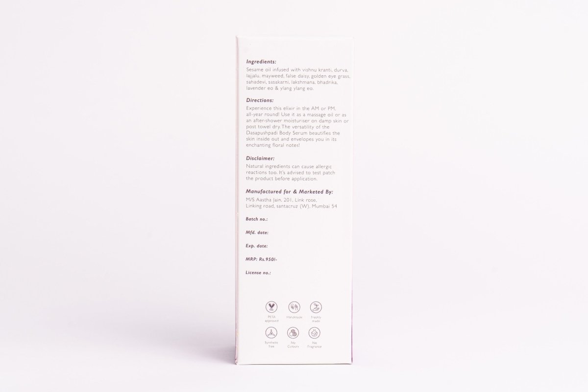 Daspushpadi Body Serum Lavender & Ylang Ylang - 100ml – Body Oil on Brown Living™. SKU: TV - BO - 01. Img 5.