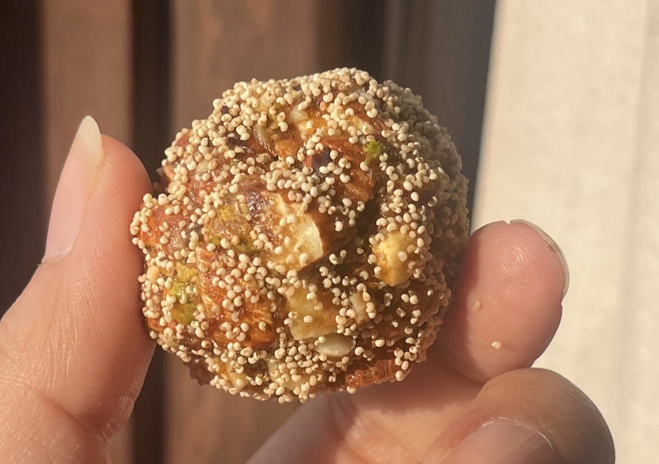 Dates & Nuts Ladoos | Vegan, Gluten Free, Refined Sugar Free | 225gms – Healthy Snacks on Brown Living™. SKU: DNB. Img 1.