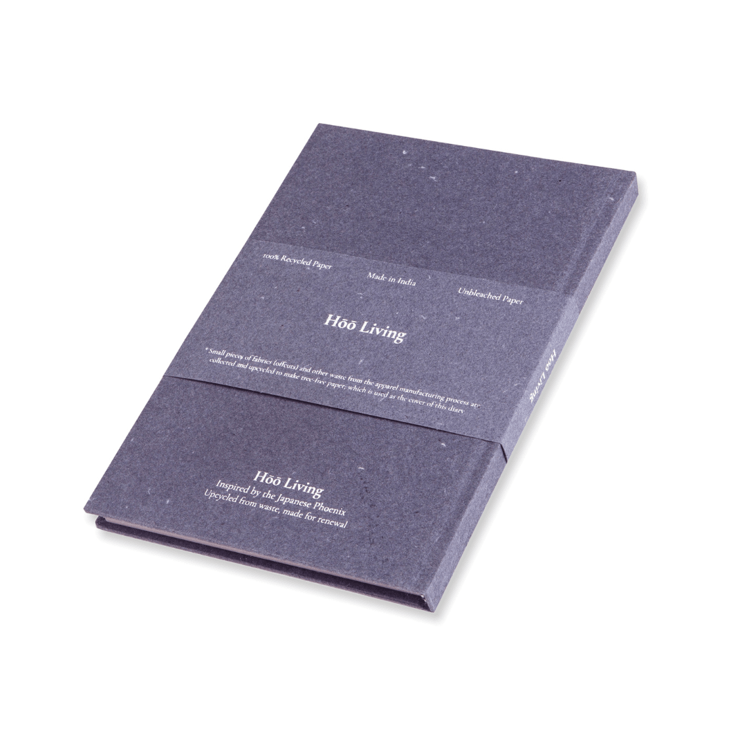 Denim Paper Cover Hardback Notebook Made from Upcycled Sanitary Pads – Notebooks & Notepads on Brown Living™. SKU: SHC4DEN2A5-160. Img 2.