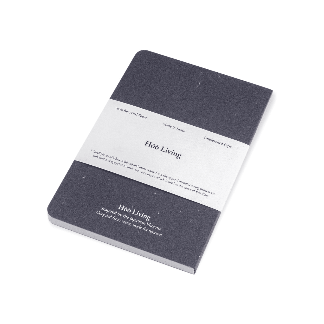 Denim Paper Cover Softback Notebook Made from Upcycled Sanitary Pads – Notebooks & Notepads on Brown Living™. SKU: SGC4DEN1A5-160. Img 3.