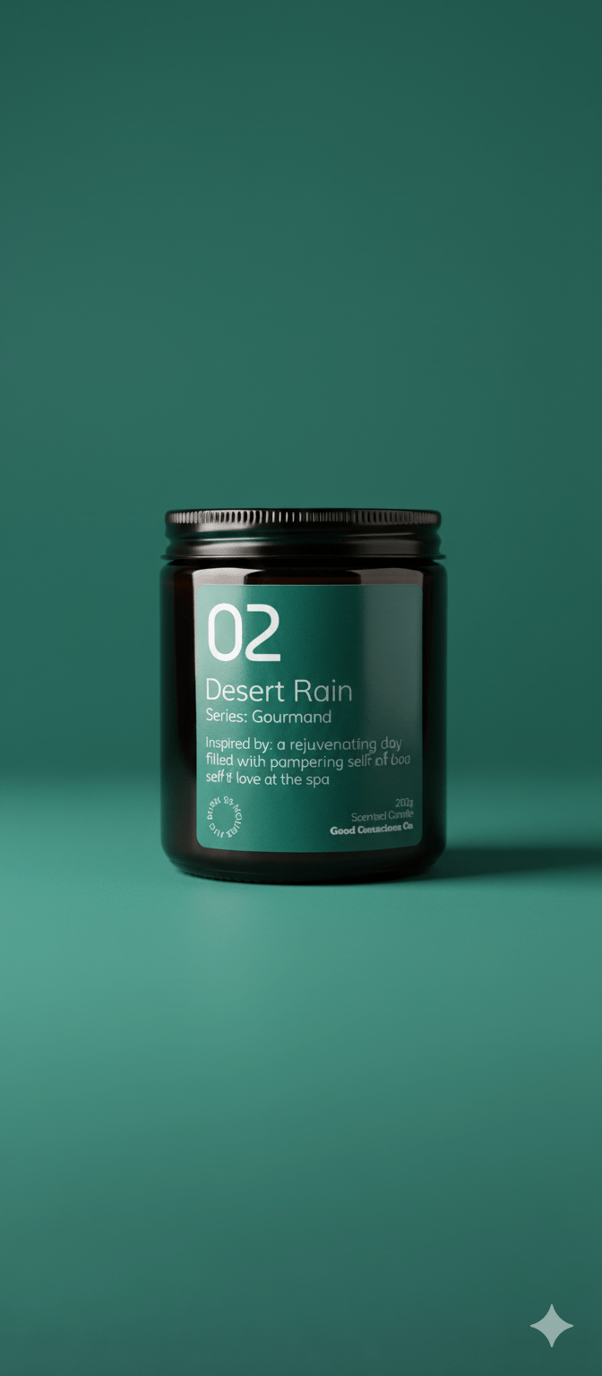 Desert Rain Soy Wax Candle – Handmade, Vegan & Fresh Spa Scent – Candles & Fragrances on Brown Living™. SKU: 02DRAJ200. Img 3.