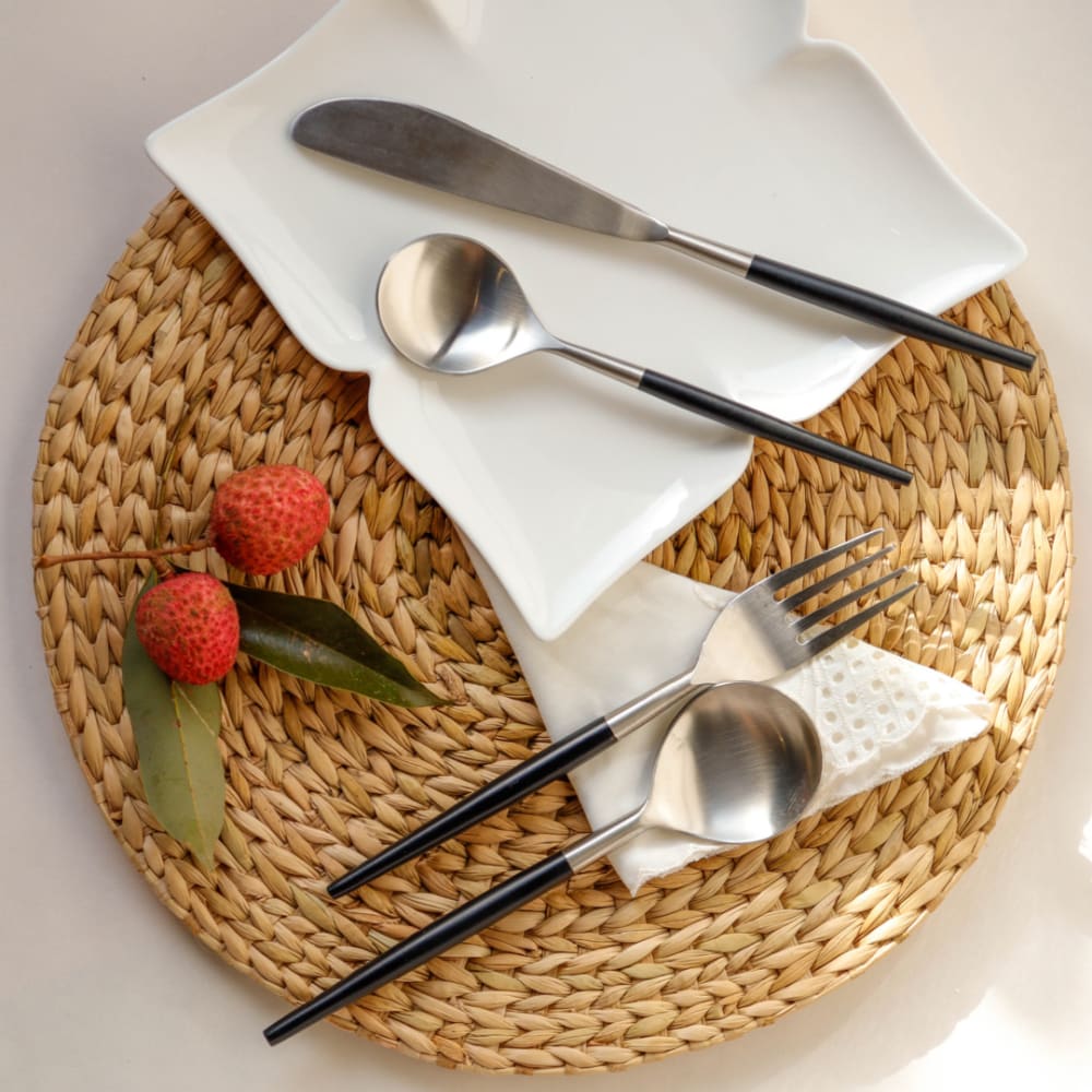 Designer Steel Cutlery – Cutlery Kit by ONEarth available on Brown Living™. Golden & White . SKU: OEP312a. Img 5.