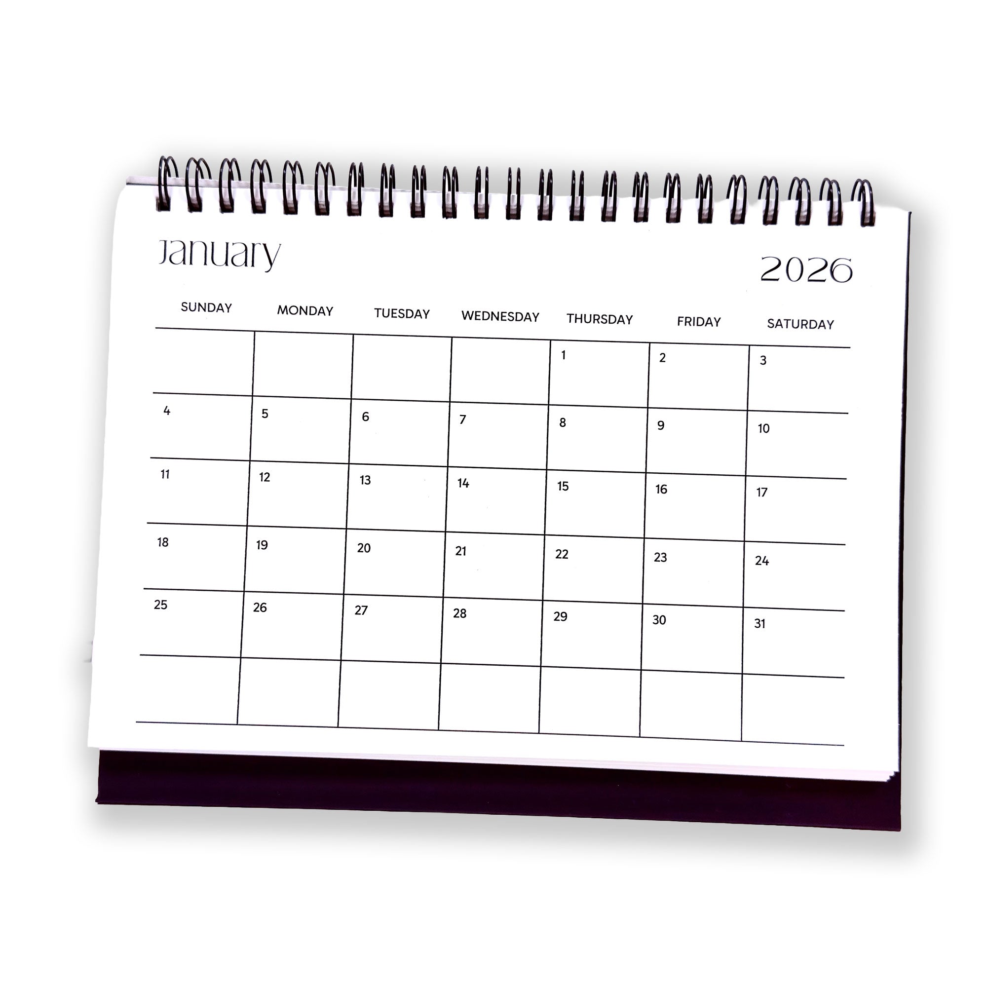 Desk Calendar 2026 | A5 Size | Horizontal Landscape Format – Calendars on Brown Living™. SKU: 04-CA04-Mini-H. Img 1.
