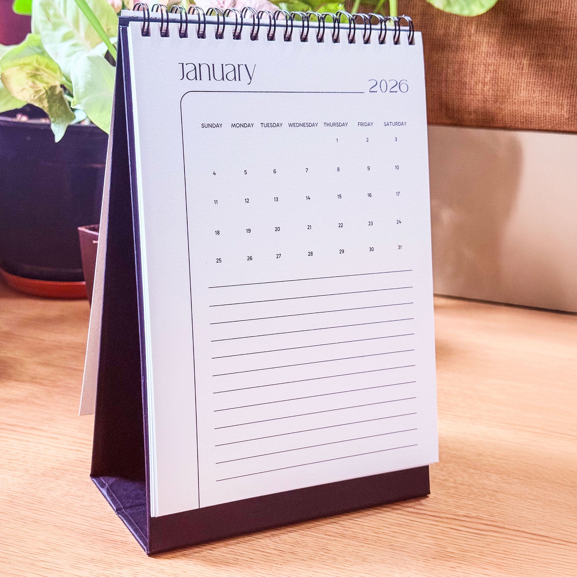 Desk Calendar 2026 | A5 Size | Vertical Portrait Format – Calendars on Brown Living™. SKU: 03-CA03-Mini-V. Img 6.