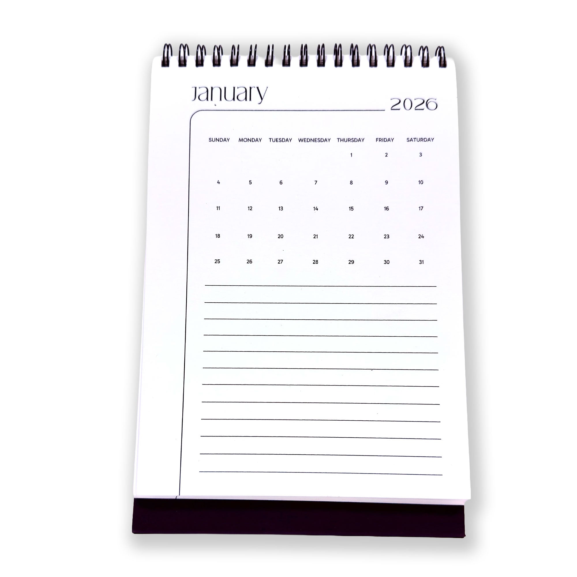 Desk Calendar 2026 | A5 Size | Vertical Portrait Format – Calendars on Brown Living™. SKU: 03-CA03-Mini-V. Img 1.