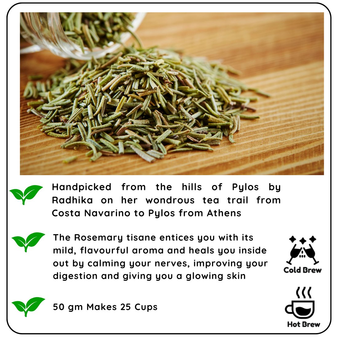 Detox Greek Rosemary Tisane - A Refreshing and Aromatic Herbal Tea | Verified Sustainable by Brown Living™
