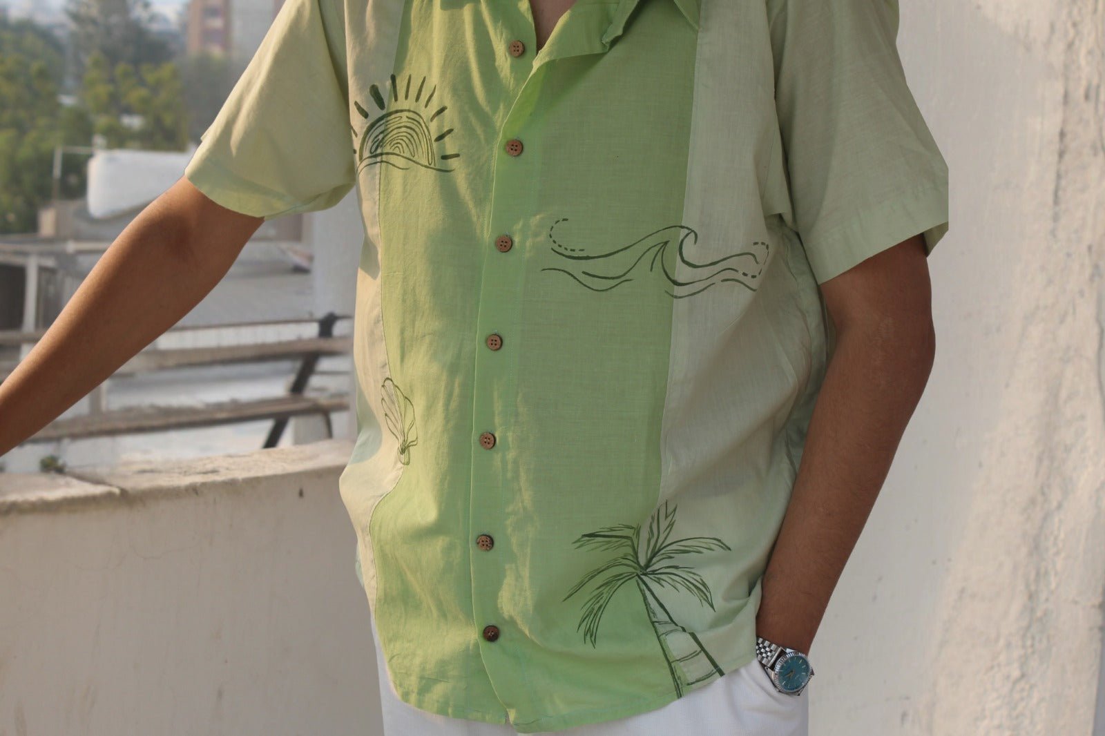 Dil Chahta Hai Inspired Casual Shirt for Men – Classic Bollywood Style – Men Shirt on Brown Living™. SKU: SH37. Img 3.