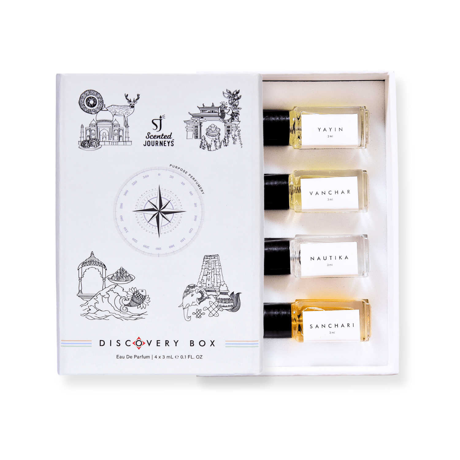 Discovery Perfume Box Set of 4 | Luxury Travel Size Fragrance Set – Perfume on Brown Living™. SKU: SJEDPDIS12. Img 3.
