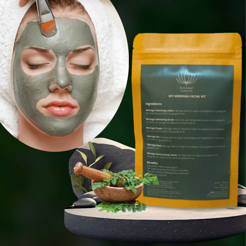 DIY Moringa Facial Kit | Natural Skincare for Glowing & Healthy Skin – Face Pack on Brown Living™. SKU: DIY-SKI-012-NAM. Img 1.