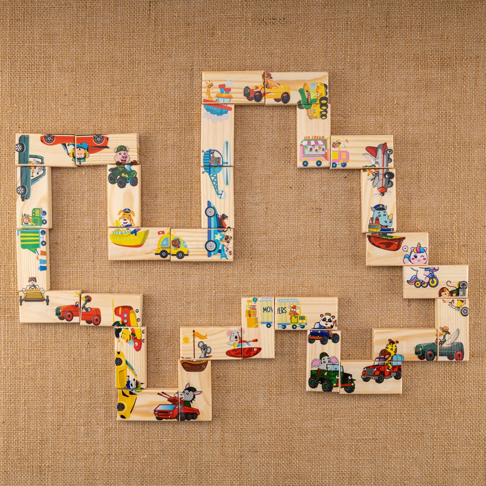 Domino Jigsaw Open - Ended Puzzle | Creative & Mindful Play Game – Wooden Toys on Brown Living™. SKU: JNJ0001. Img 6.