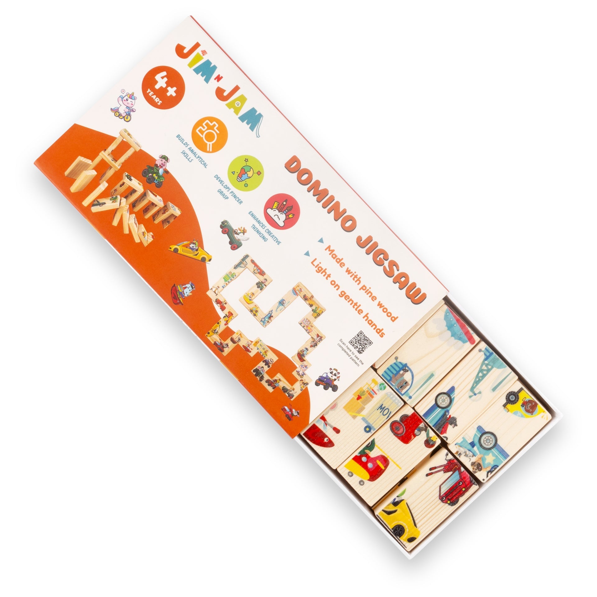 Domino Jigsaw Open - Ended Puzzle | Creative & Mindful Play Game – Wooden Toys on Brown Living™. SKU: JNJ0001. Img 4.