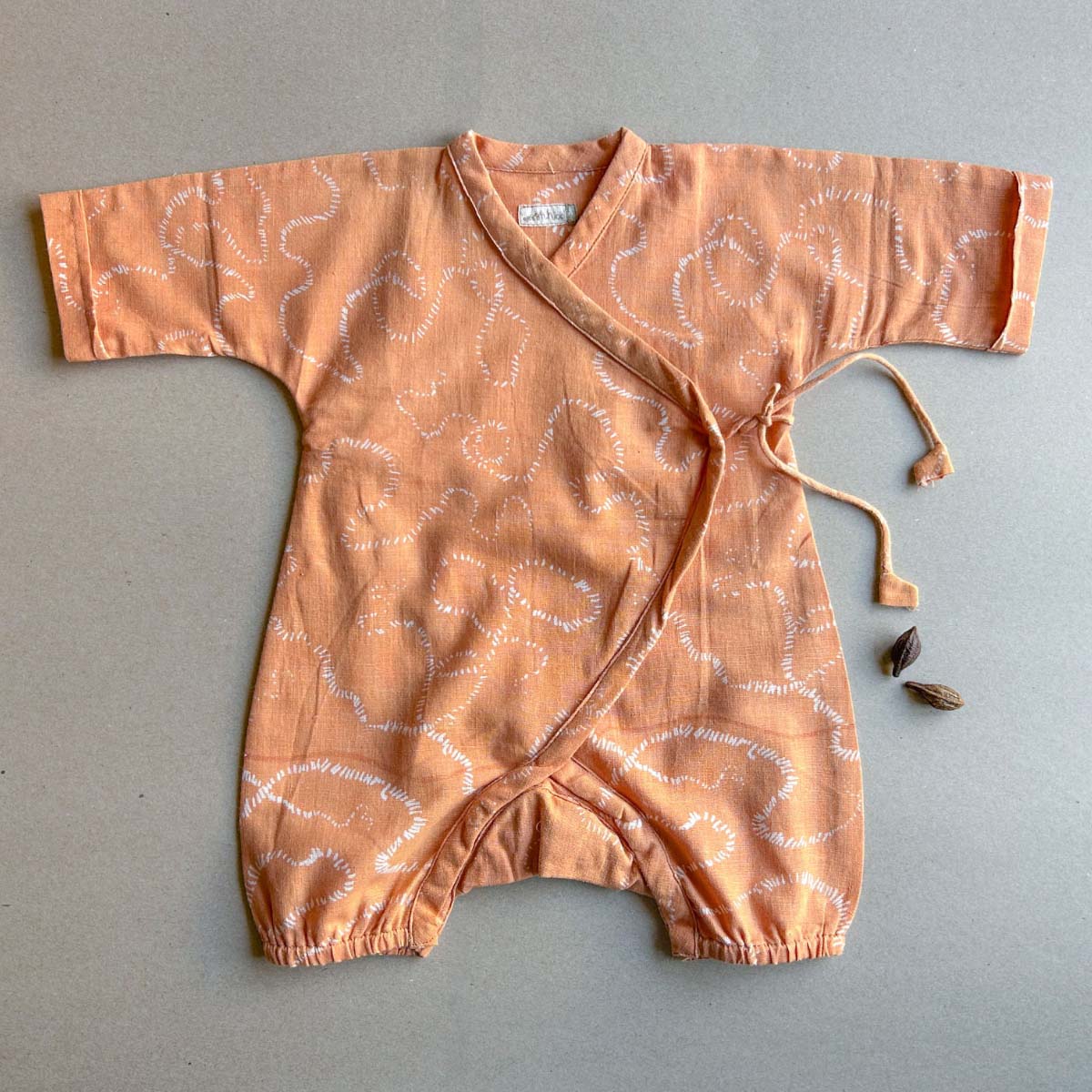 Dominos Baby Romper – Kids Onesies on Brown Living™. SKU: AGHDOMROMKH03. Img 1.