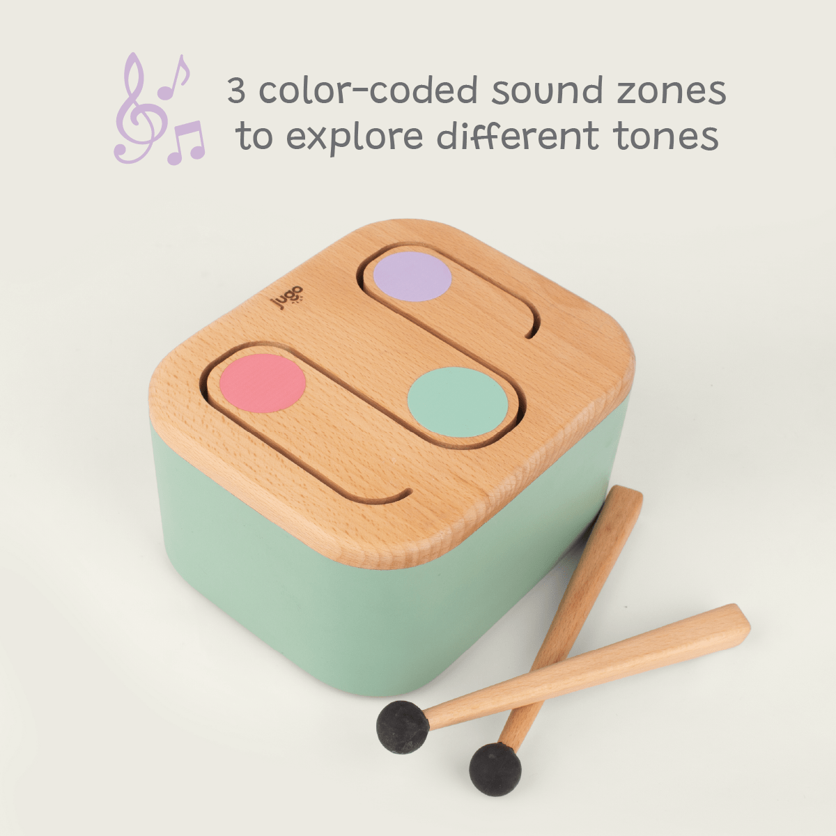 Drum a Beat | Wooden Musical Toy for Kids – Learning & Educational Toys on Brown Living™. SKU: JP-16. Img 3.