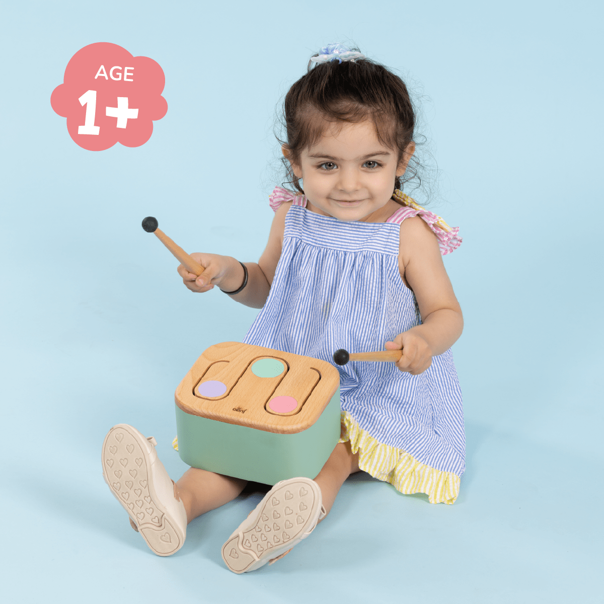 Drum a Beat | Wooden Musical Toy for Kids – Learning & Educational Toys on Brown Living™. SKU: JP-16. Img 2.