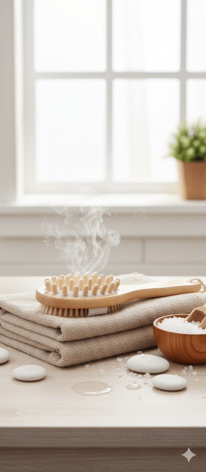 Dual Action Back And Body Brush Exfoliating Bath Brush – Bath Accessories on Brown Living™. SKU: OEB006. Img 4.
