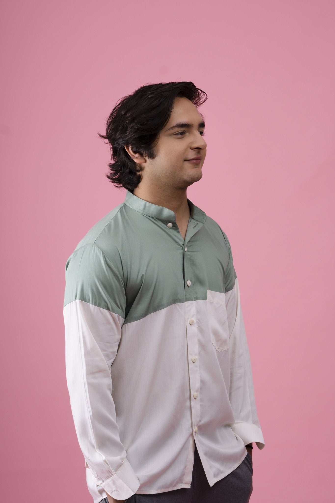 Dual Tencel Shirt for Men | Soft Breathable Stylish Shirt – Mens Co - Ord Sets on Brown Living™. SKU: BL_HOA51. Img 1.