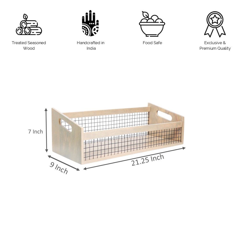 DuoBlend Nested Set of 2 Mango Wood Organizer | Aakriti Ahuja Collection | Verified Sustainable by Brown Living™