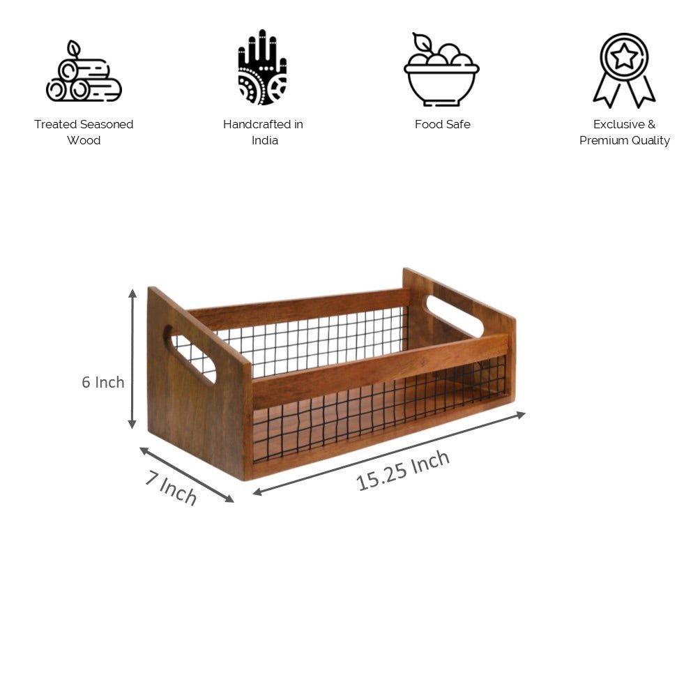 DuoBlend Nested Set of 2 Mango Wood Organizer | Aakriti Ahuja Collection | Verified Sustainable by Brown Living™