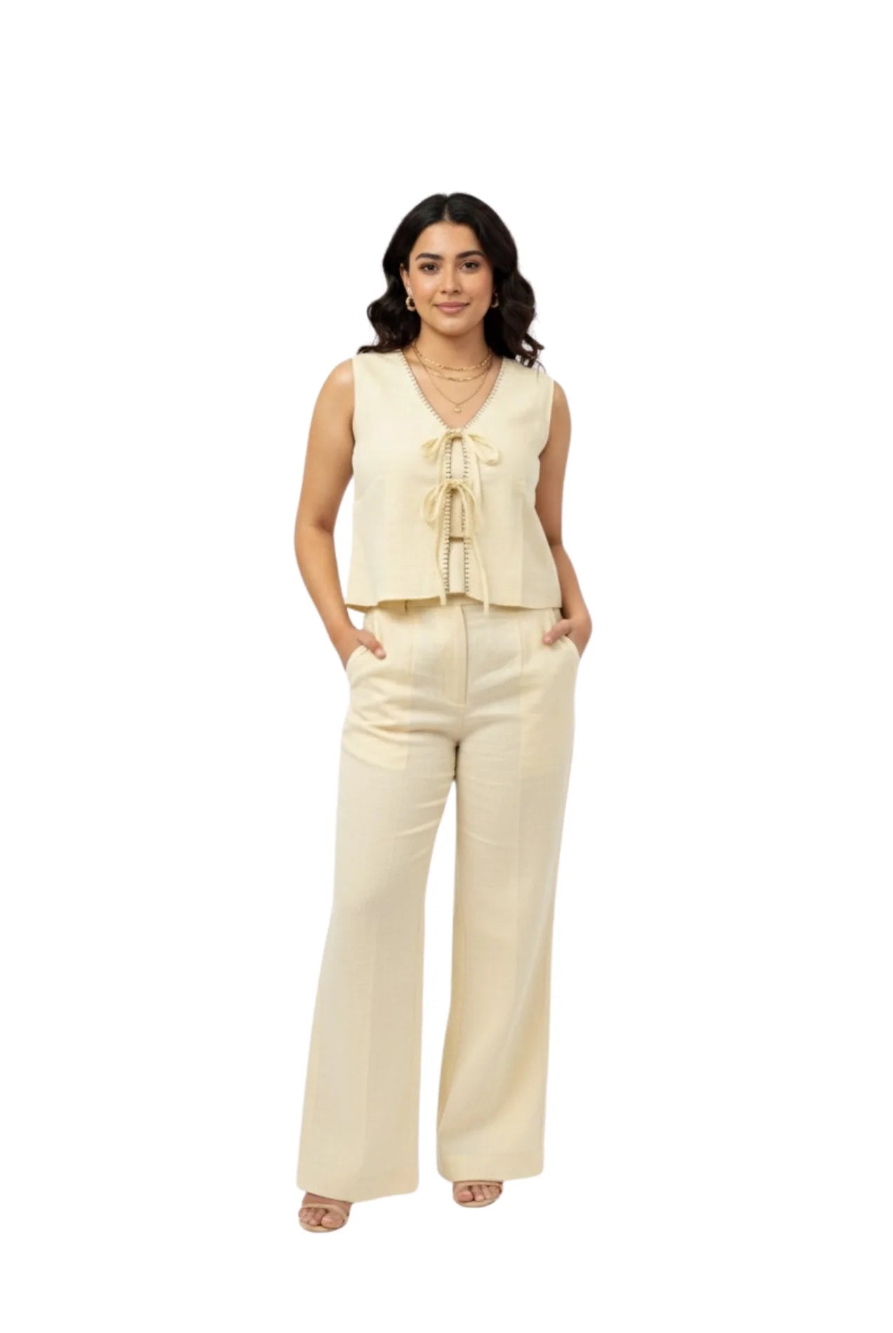 Earth Front Knot Top | Sustainable Everyday Women's Stylish Top – Womens Top on Brown Living™. SKU: W-KNOT-YLW-S1. Img 2.