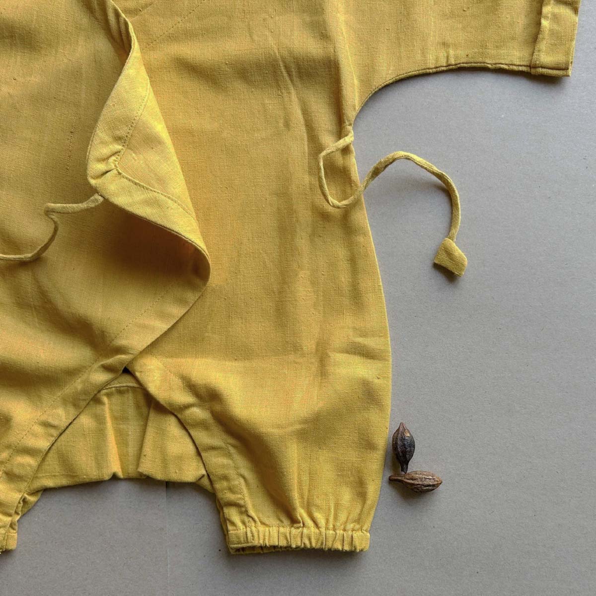 Earth Yellow Baby Romper – Kids Onesies on Brown Living™. SKU: AGHYKHROMNB. Img 3.