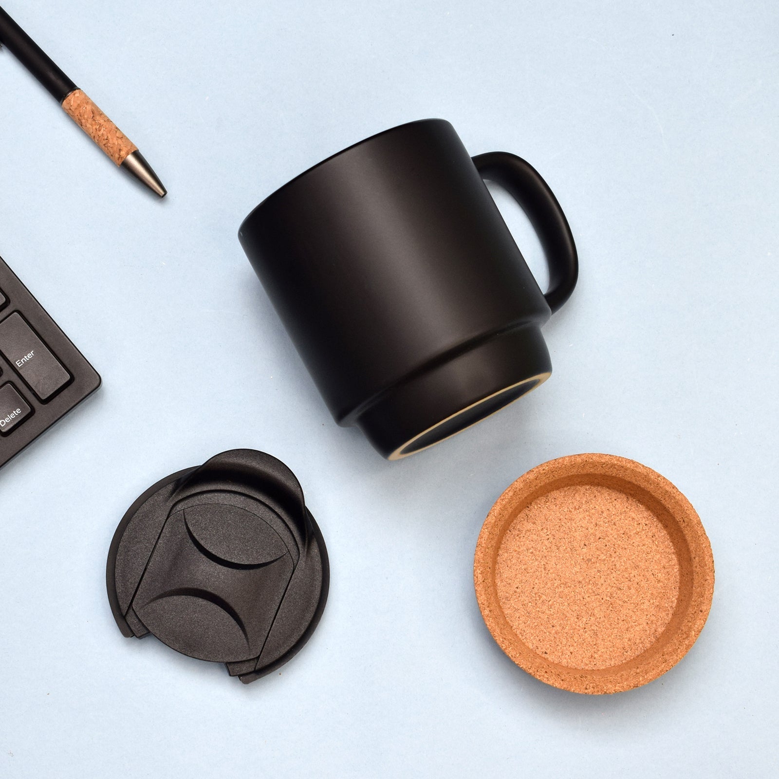 Eco - Friendly Cork Office Set – Coffee Mug, Diary & Pen – Gift Giving on Brown Living™. SKU: MJ00036DR. Img 4.