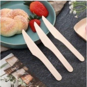 Eco - Friendly Disposable Wooden Knife – Cutlery on Brown Living™. SKU: CLEC-57. Img 4.