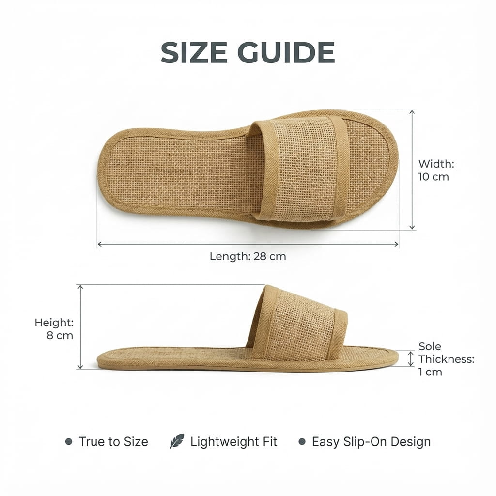 Eco - Friendly Jute Slippers for Hotels Spa & Home – Mens Slipons on Brown Living™. SKU: DOS-JS-SLIPPER-01. Img 6.