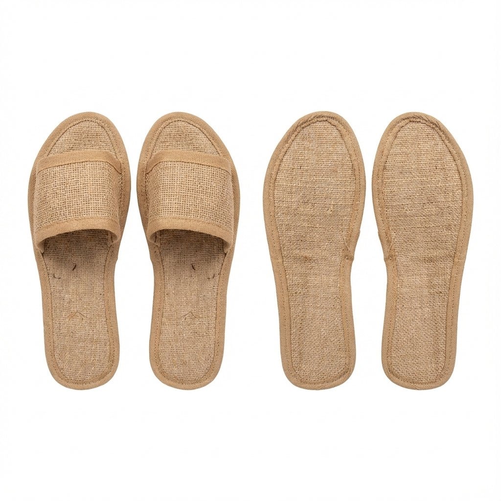 Eco - Friendly Jute Slippers for Hotels Spa & Home – Mens Slipons on Brown Living™. SKU: DOS-JS-SLIPPER-01. Img 1.