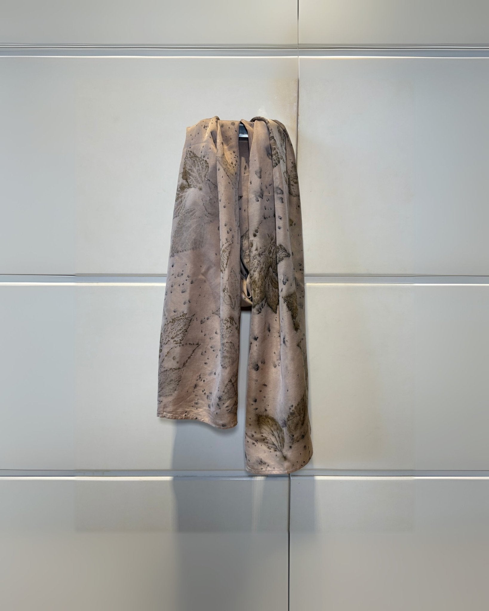 Eco - Printed Blush Drift Scarf | Eco - Friendly Handloom Cotton Wrap – Womens Scarf on Brown Living™. SKU: TCC-SW25-09. Img 4.