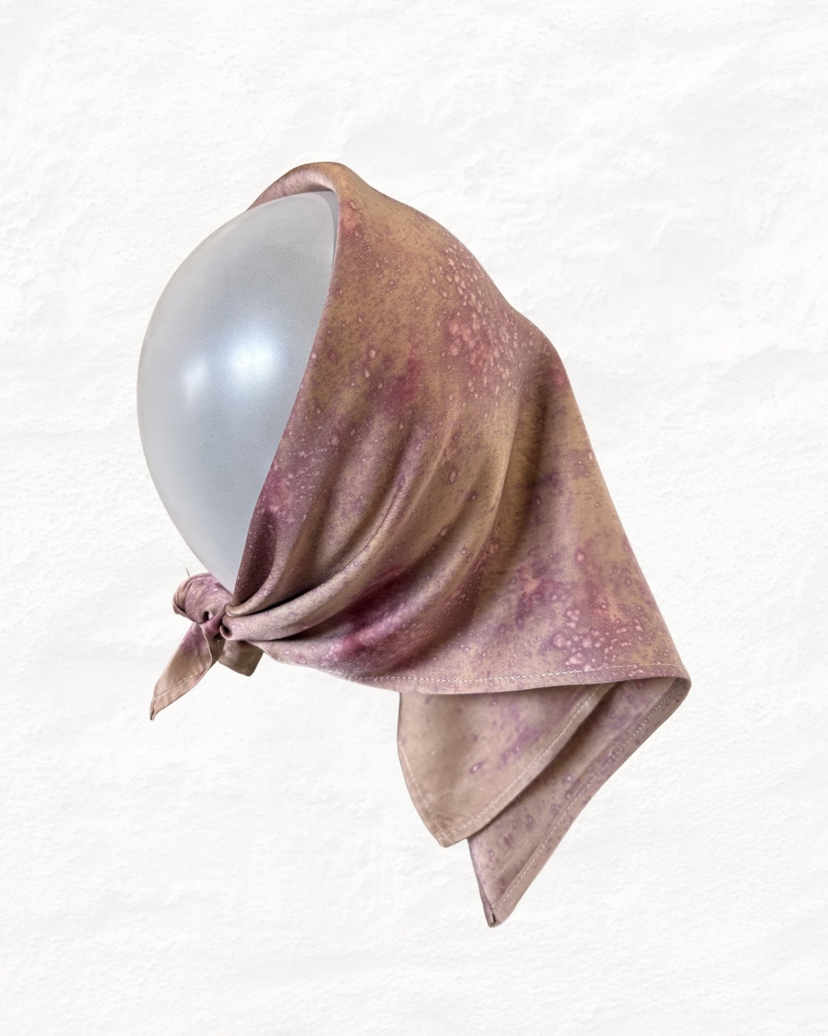 Eco - Printed Lavender Rain Bandana | Sustainable Cotton Accessory – Womens Scarf on Brown Living™. SKU: TCC-SW25-05. Img 6.