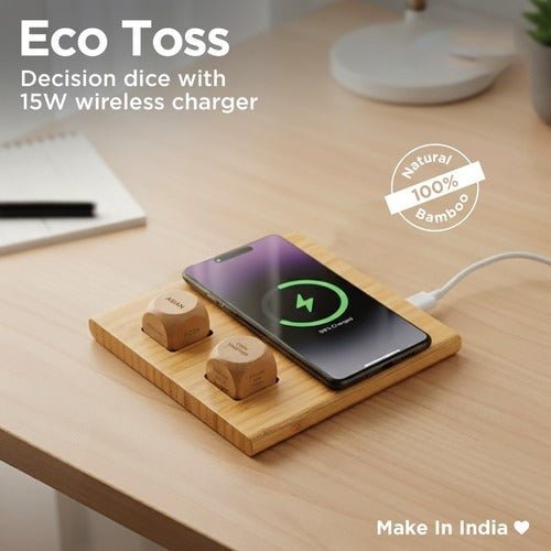 EcoToss Decision Dice With 15W Wireless Charger – Desk Accessories on Brown Living™. SKU: MT628. Img 1.