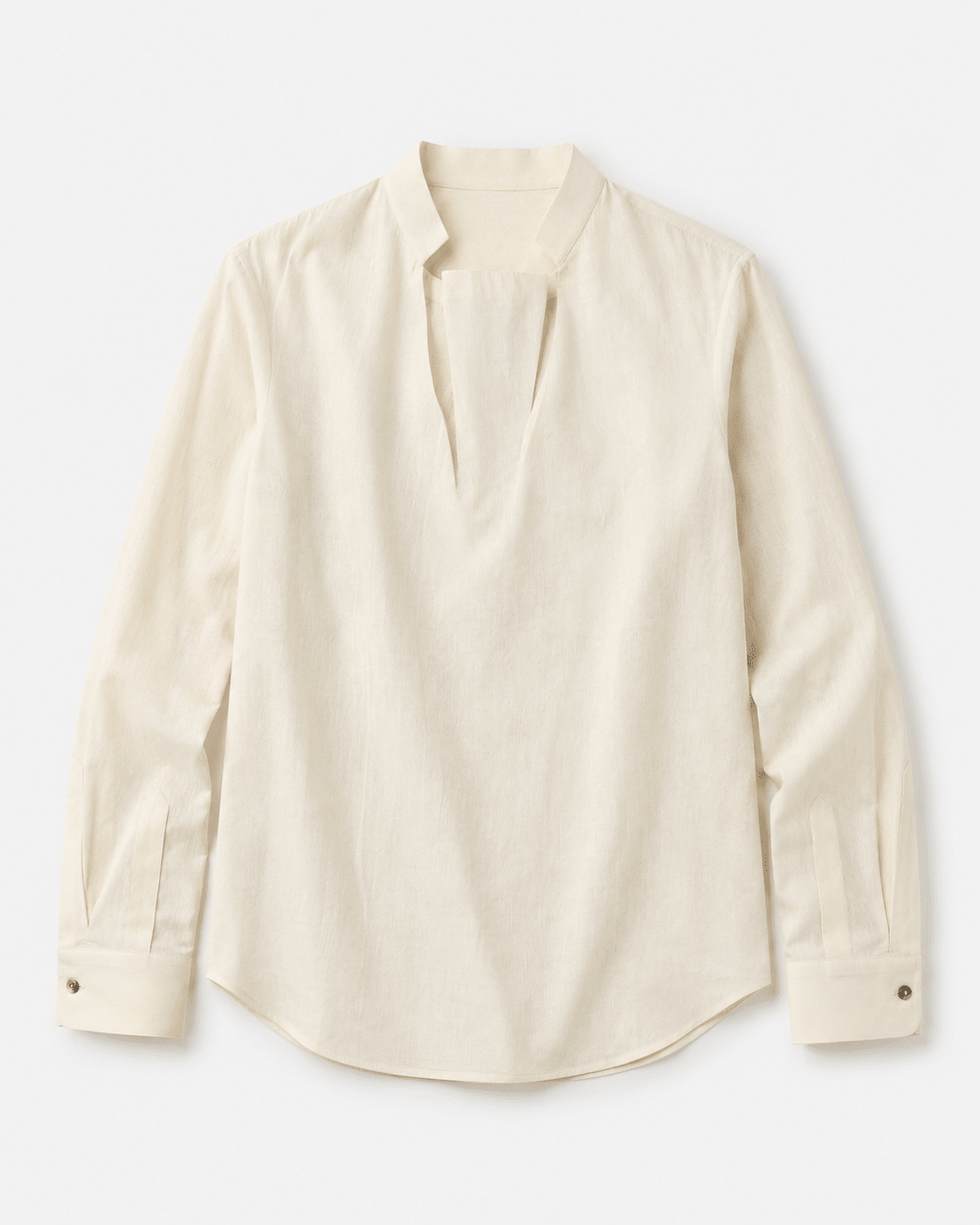 Ecru Collar Cowl Shirt – Elegant Draped Shirt for Modern Women – Womens Shirt on Brown Living™. SKU: ACB2026015. Img 1.