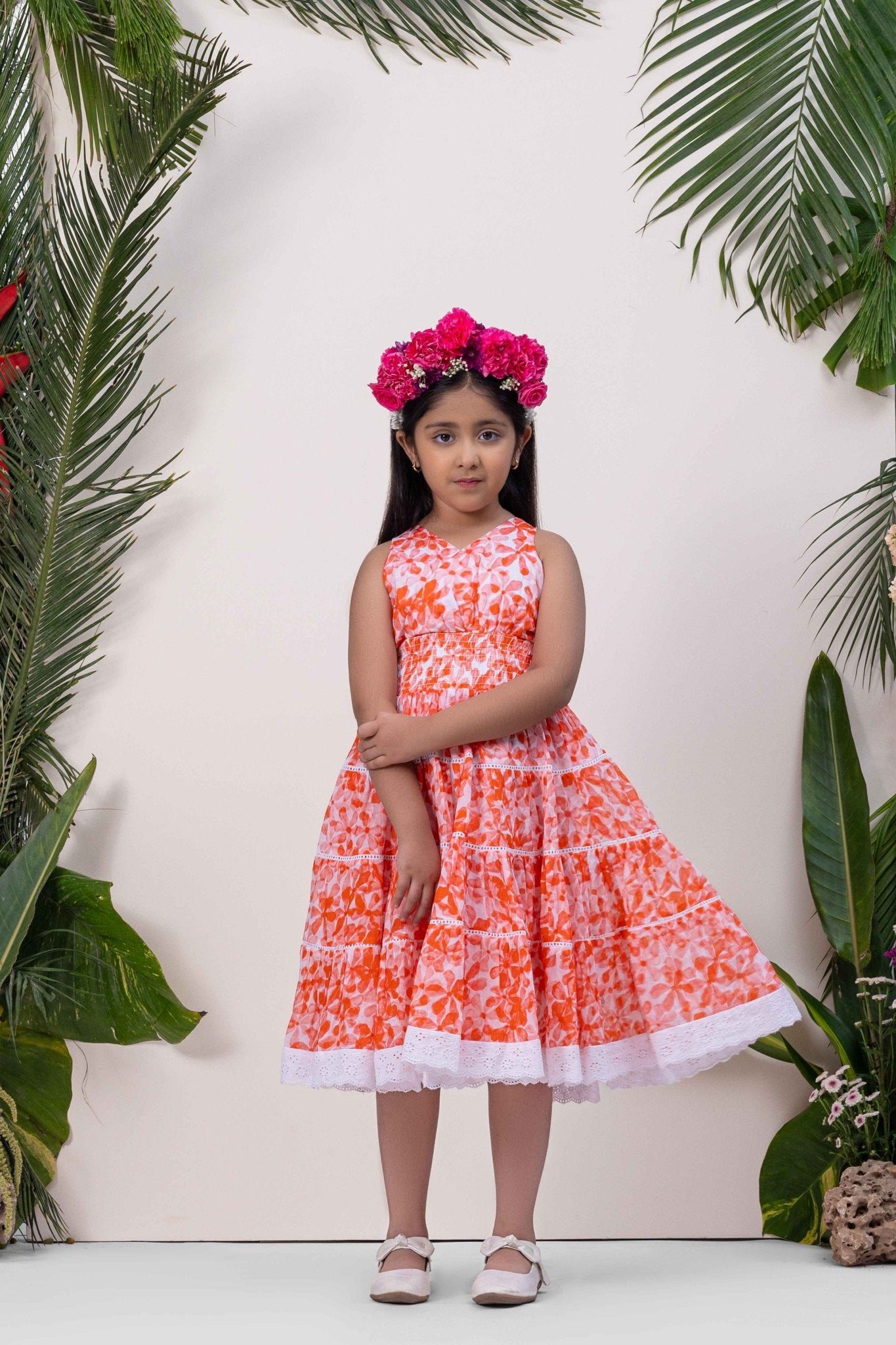 Eden Dress | Classic Floral Cotton Dress for Girls – Kids Daywear Sets on Brown Living™. SKU: ML-EN-ED-3433to4. Img 3.