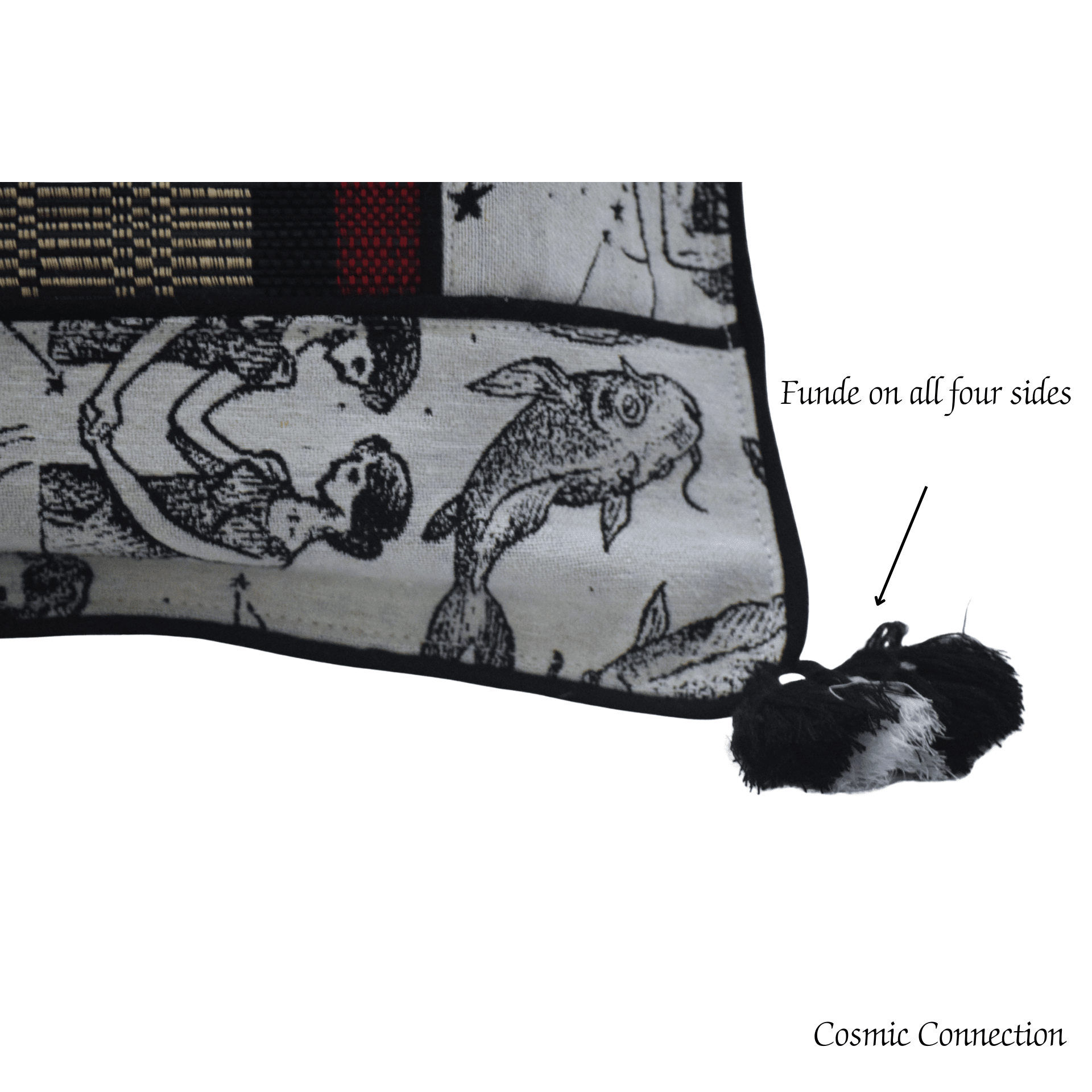 Elegant Bamboo Cushion Cover Monochrome Jacquard with Black – Covers & Inserts on Brown Living™. SKU: SK-BCC-NBL-01-JBK. Img 6.