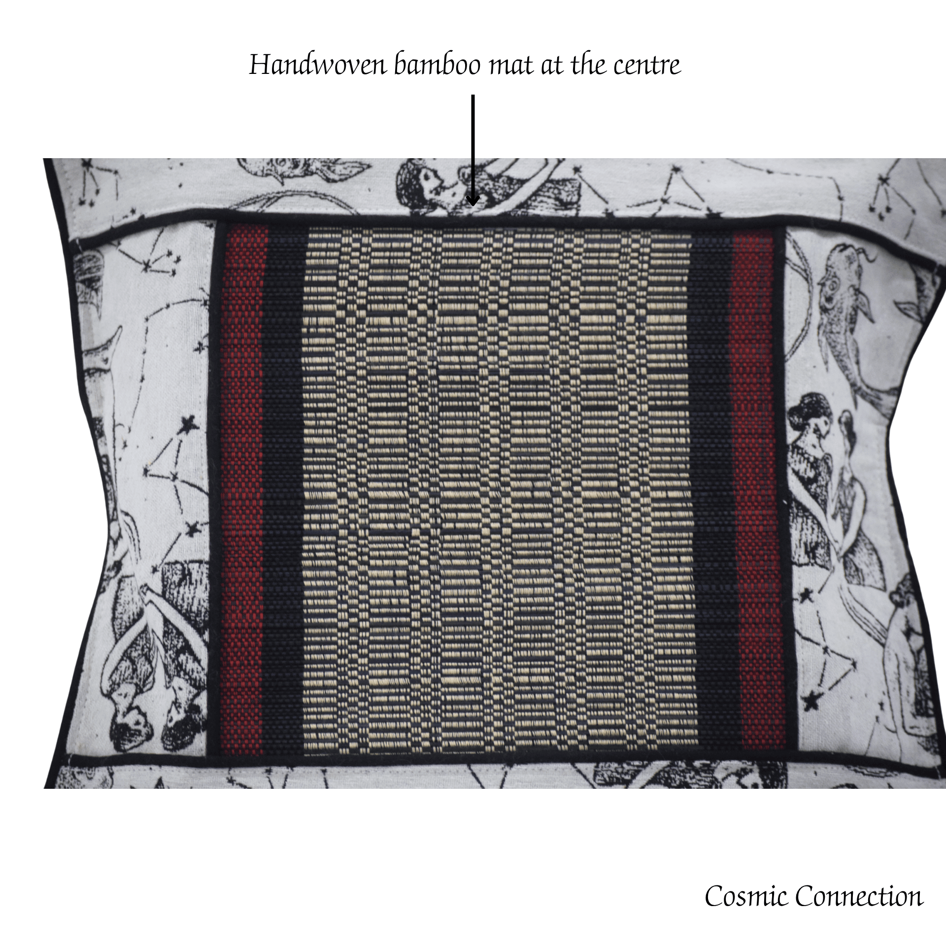 Elegant Bamboo Cushion Cover Monochrome Jacquard with Black – Covers & Inserts on Brown Living™. SKU: SK-BCC-NBL-01-JBK. Img 4.