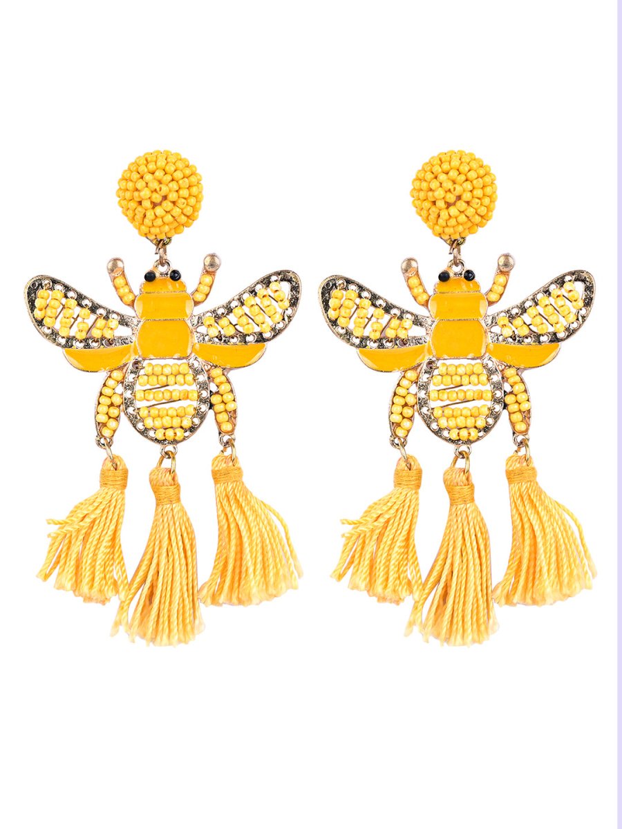 Elegant Gold - Tone Earrings with Crystals and Gems – Womens Earrings by Bamboology available on Brown Living™. Bee - Earring . SKU: BE - EARRING. Img 9.