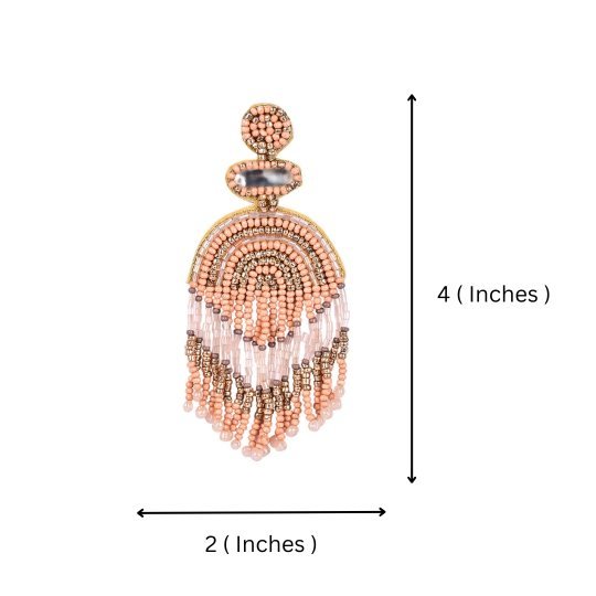 Elegant Gold - Tone Earrings with Crystals and Gems – Womens Earrings by Bamboology available on Brown Living™. Boho - Peach - Earring . SKU: BOHO - PEAC - EARRING. Img 18.