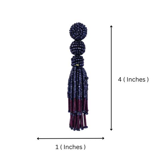 Elegant Gold - Tone Earrings with Crystals and Gems – Womens Earrings by Bamboology available on Brown Living™. Navy - Tassel - Earring . SKU: NAVY - TASSE - EARRING. Img 28.