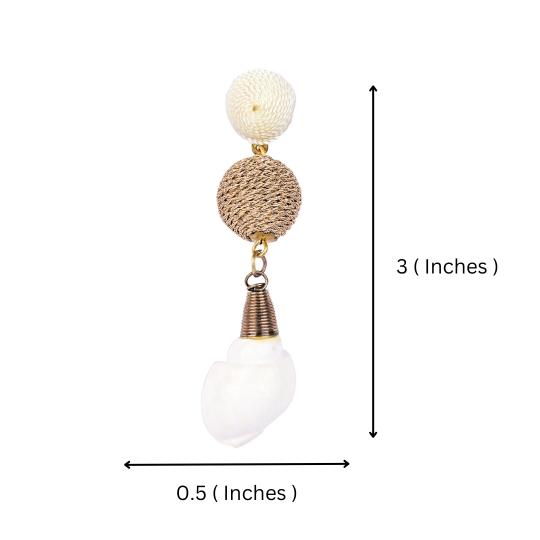 Elegant Gold - Tone Earrings with Crystals and Gems – Womens Earrings by Bamboology available on Brown Living™. Shell - Drop - Gold . SKU: SHELL - DRO - GOLD. Img 53.