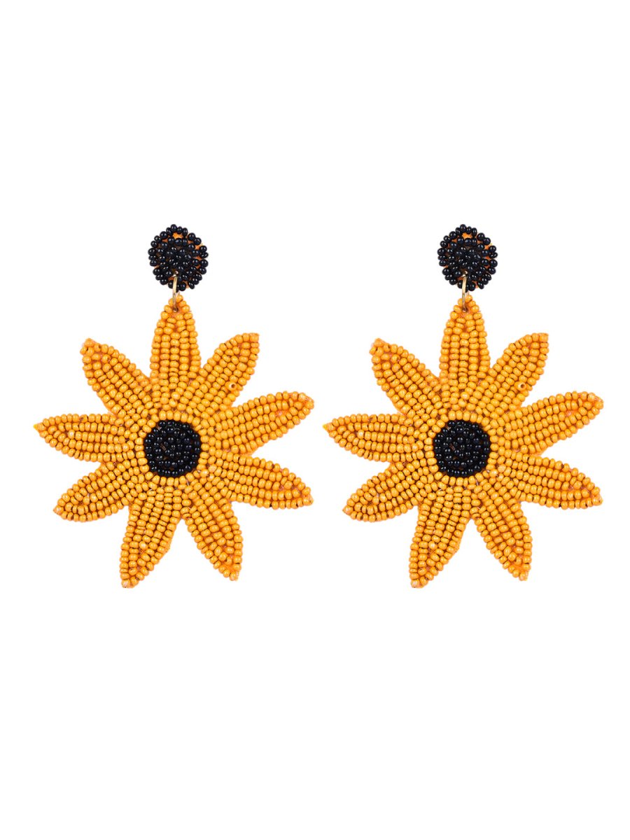 Elegant Gold - Tone Earrings with Crystals and Gems – Womens Earrings by Bamboology available on Brown Living™. Sun - Flwr - Earring . SKU: SUN - FLW - EARRING. Img 59.