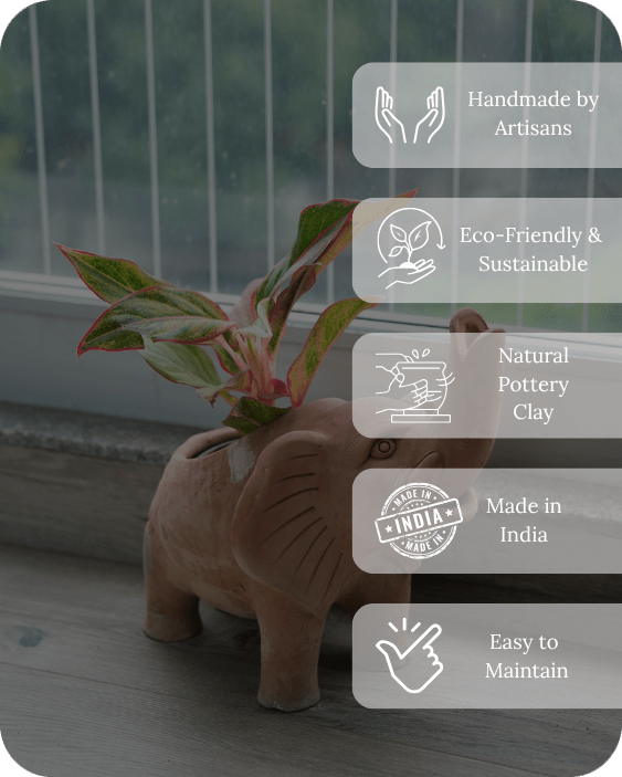 Elephant Earthen Planter – Pots & Planters by Swadeh available on Brown Living™. . SKU: A0_plt_0048. Img 3.