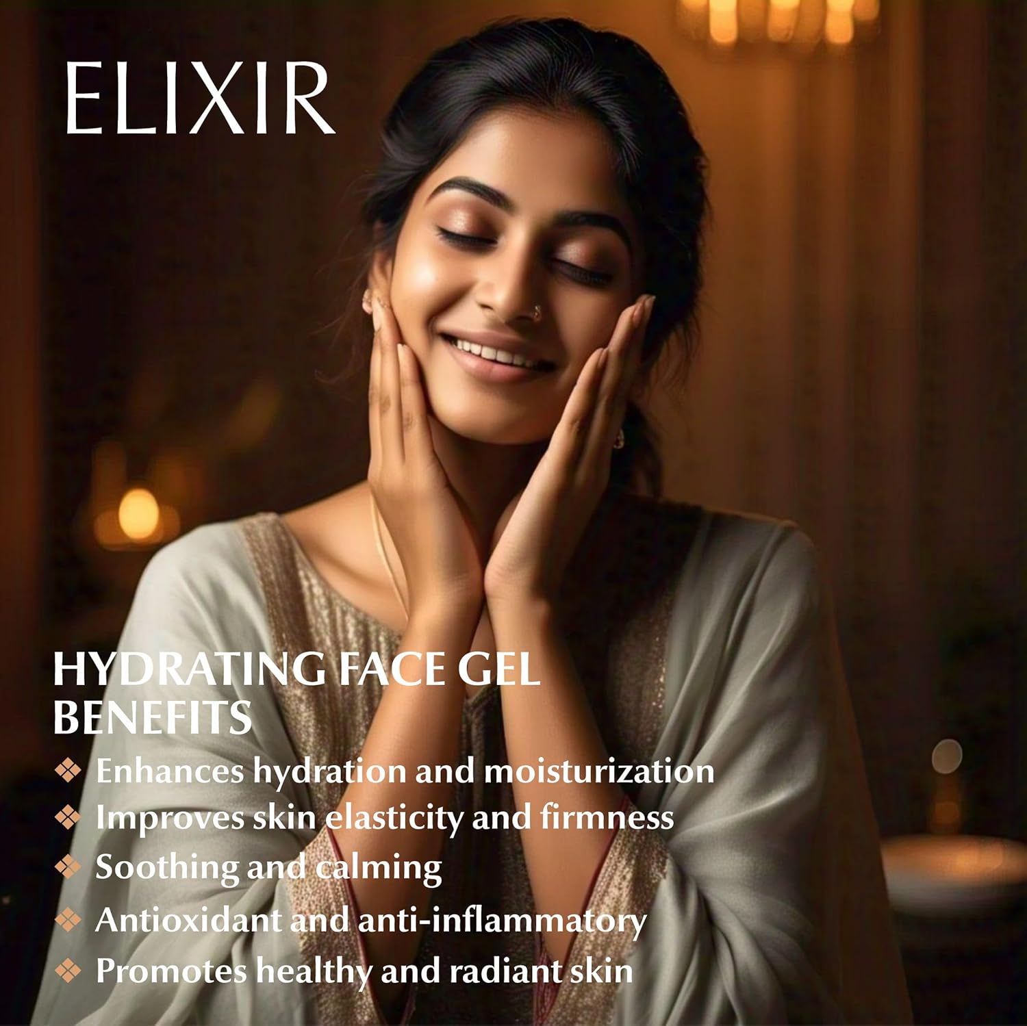 Elixir Hydrating Face Gel with Aloe Vera – 50ml | Lightweight Daily Mo – Face Cream on Brown Living™. SKU: 24 - HFG - 50ML. Img 3.