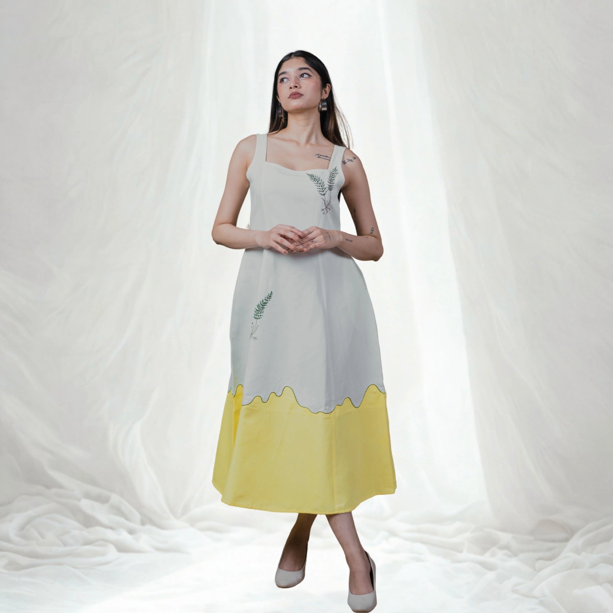 Ember Fold Dress Elegant Minimalist Women's Dress – Womens Dress on Brown Living™. SKU: Aayu14. Img 1.