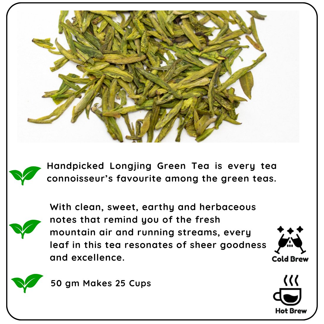 Energy China Longjing Leaf - A Pan - Roasted Green Tea for Energy and Health | Verified Sustainable by Brown Living™