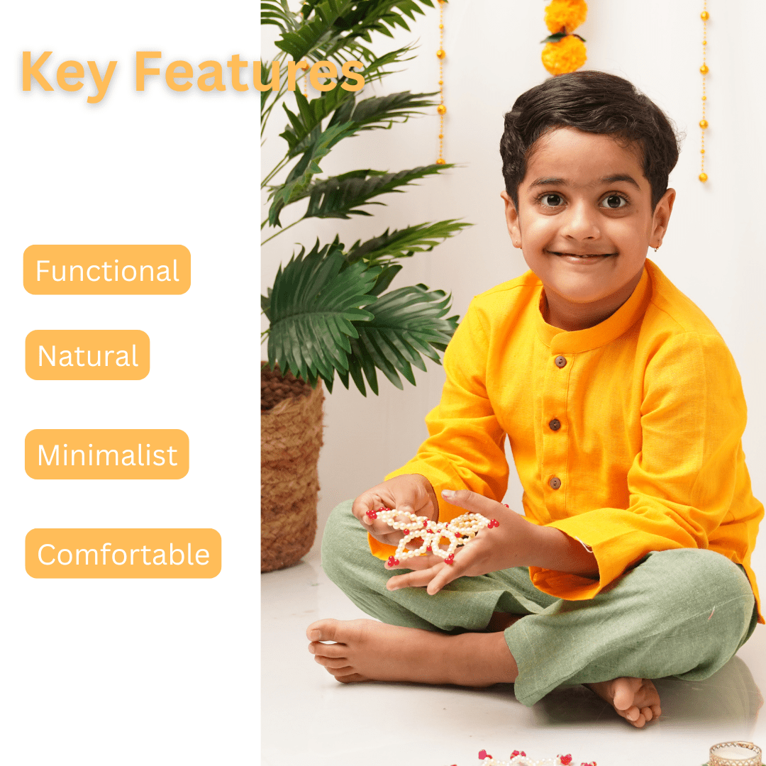 Ethnic Gendaphool Kurta for Boys – Kids Ethnic Sets on Brown Living™. SKU: SK-01N. Img 2.